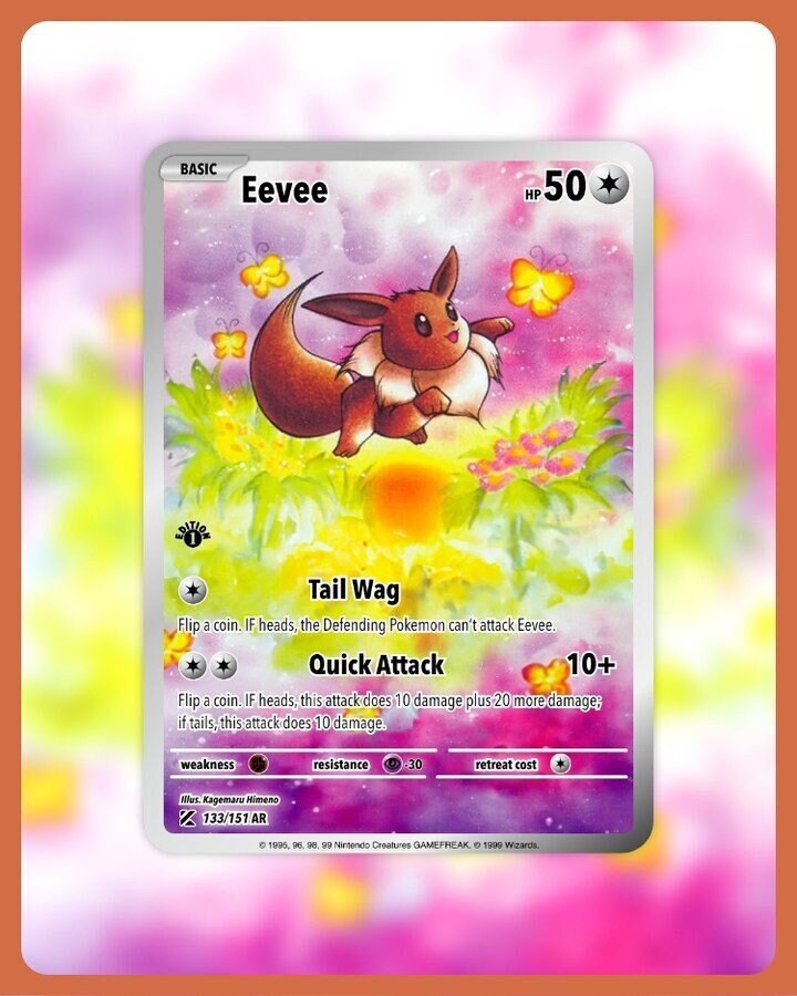 151 PokeArtica AI Artwork Custom Card - Eevee HOLO 133/151