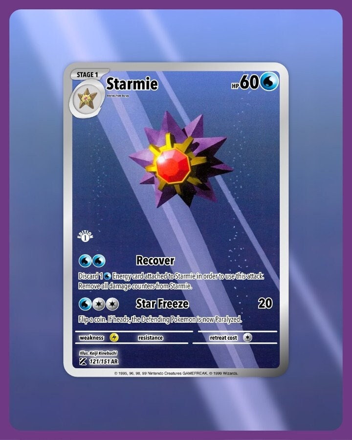 151 PokeArtica AI Artwork Custom Card - Starmie HOLO 101/151 151 PokeArtica AI Artwork Custom Card - Starmie HOLO 101/151
