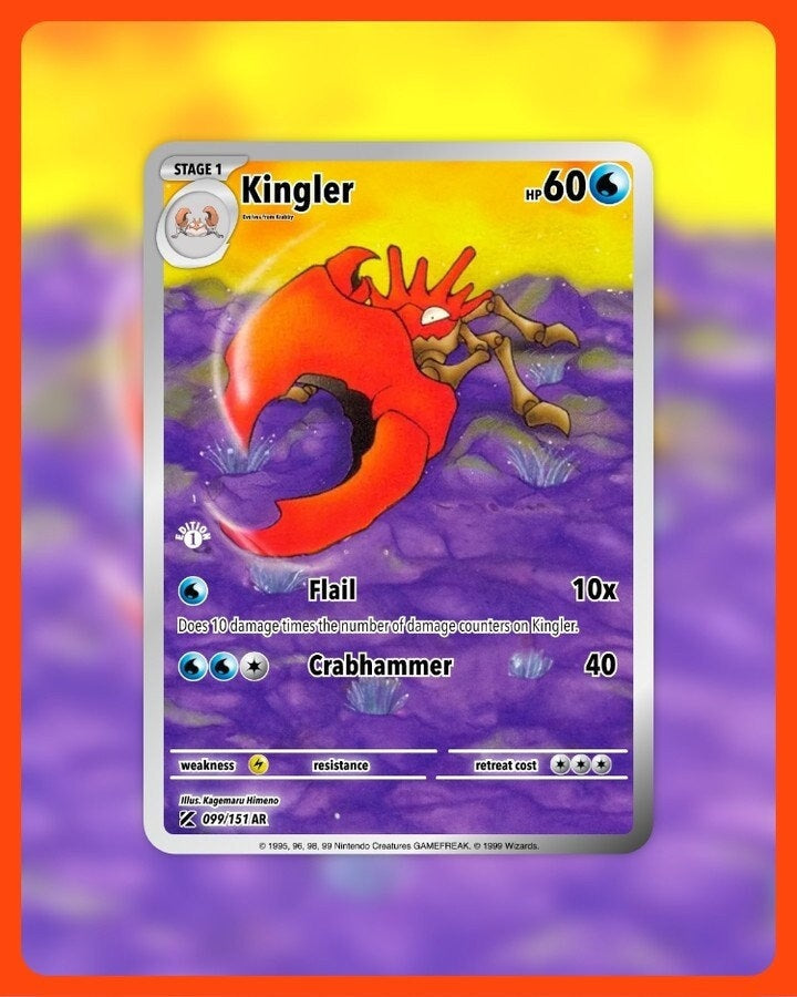 151 PokeArtica AI Artwork Custom Card - Kingler HOLO 099/151