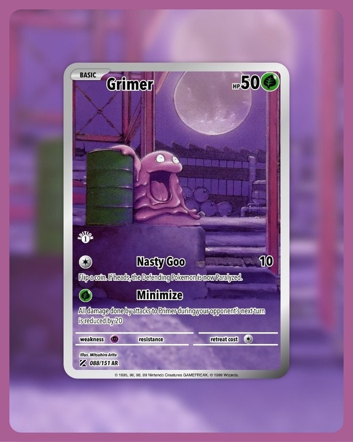 151 PokeArtica AI Artwork Custom Card - Grimer NON-HOLO 088/151