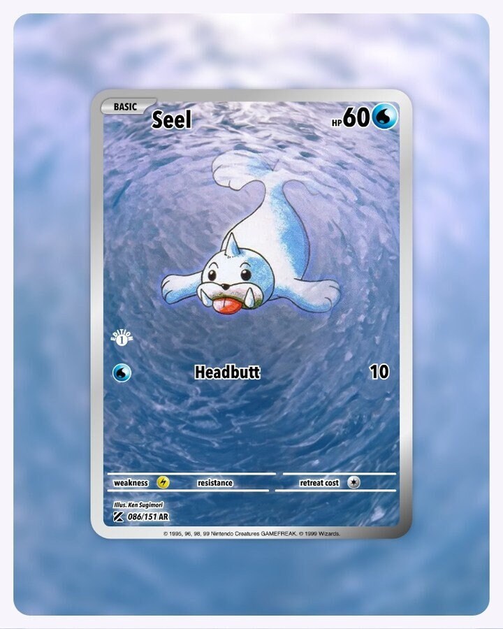 151 PokeArtica AI Artwork Custom Card - Seel NON-HOLO 086/151