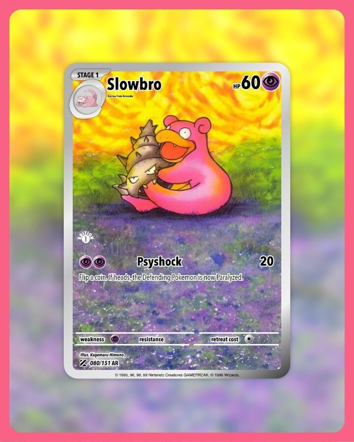 151 PokeArtica AI Artwork Custom Card - Slowbro HOLO 080/151