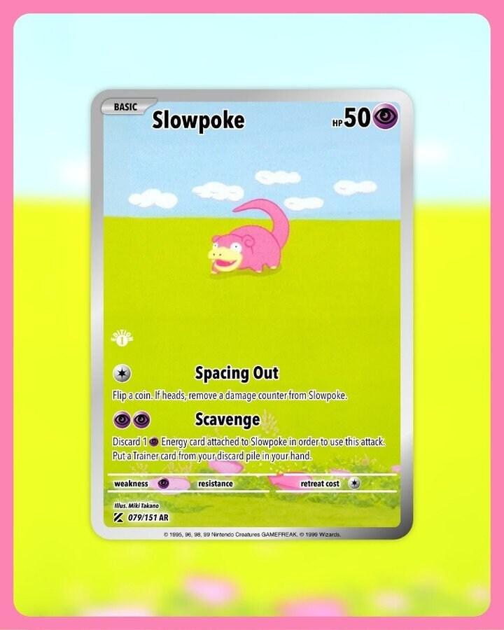 151 PokeArtica AI Artwork Custom Card - Slowpoke HOLO 079/151