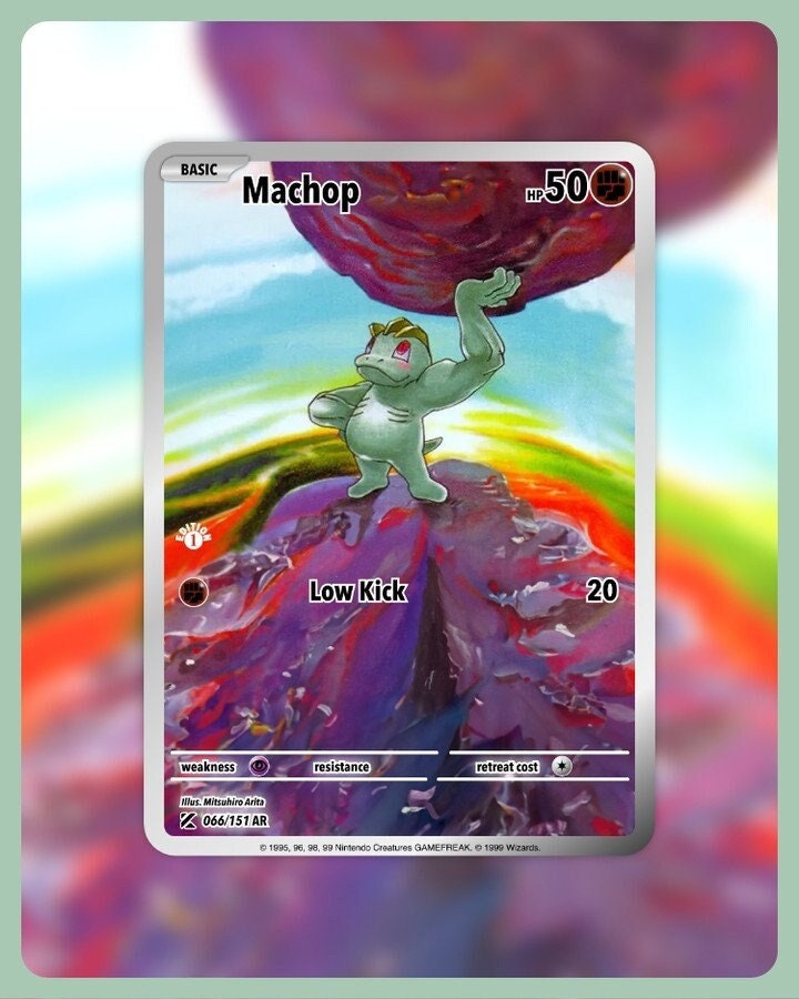 151 PokeArtica AI Artwork Custom Card - Machop NON-HOLO 066/151
