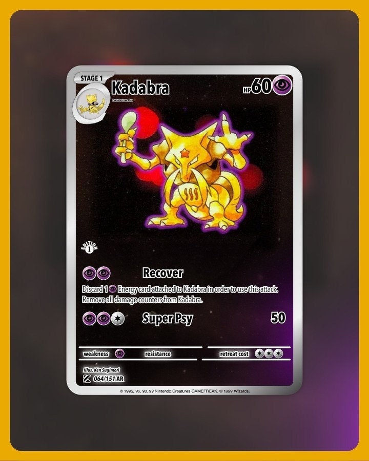 151 PokeArtica AI Artwork Custom Card - Kadabra HOLO 064/151