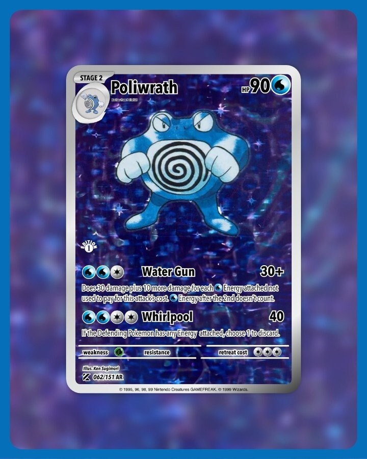 151 PokeArtica AI Artwork Custom Card - Poliwrath HOLO 062/151