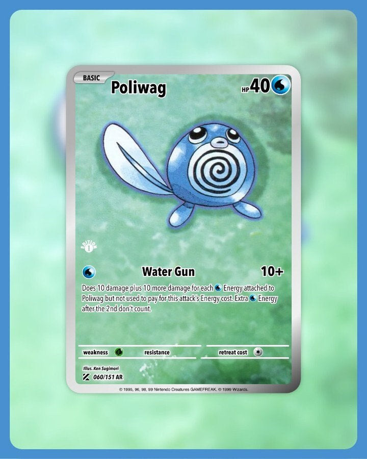 151 PokeArtica AI Artwork Custom Card - Poliwag NON-HOLO 060/151