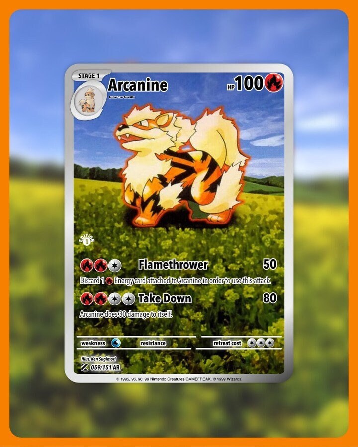 151 PokeArtica AI Artwork Custom Card - Arcanine HOLO 059/151