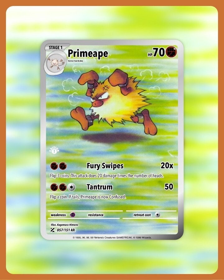 151 PokeArtica AI Artwork Custom Card - Primeape HOLO 057/151