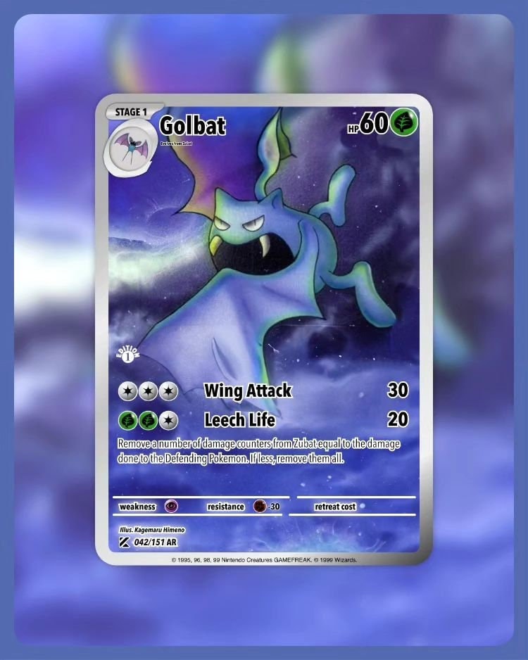 151 PokeArtica AI Artwork Custom Card - Golbat HOLO 042/151