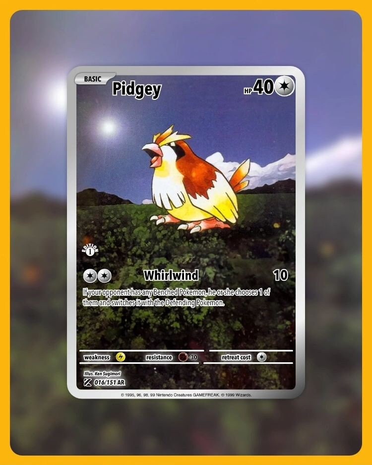 151 PokeArtica AI Artwork Custom Card - Pidgey NON-HOLO 016/151