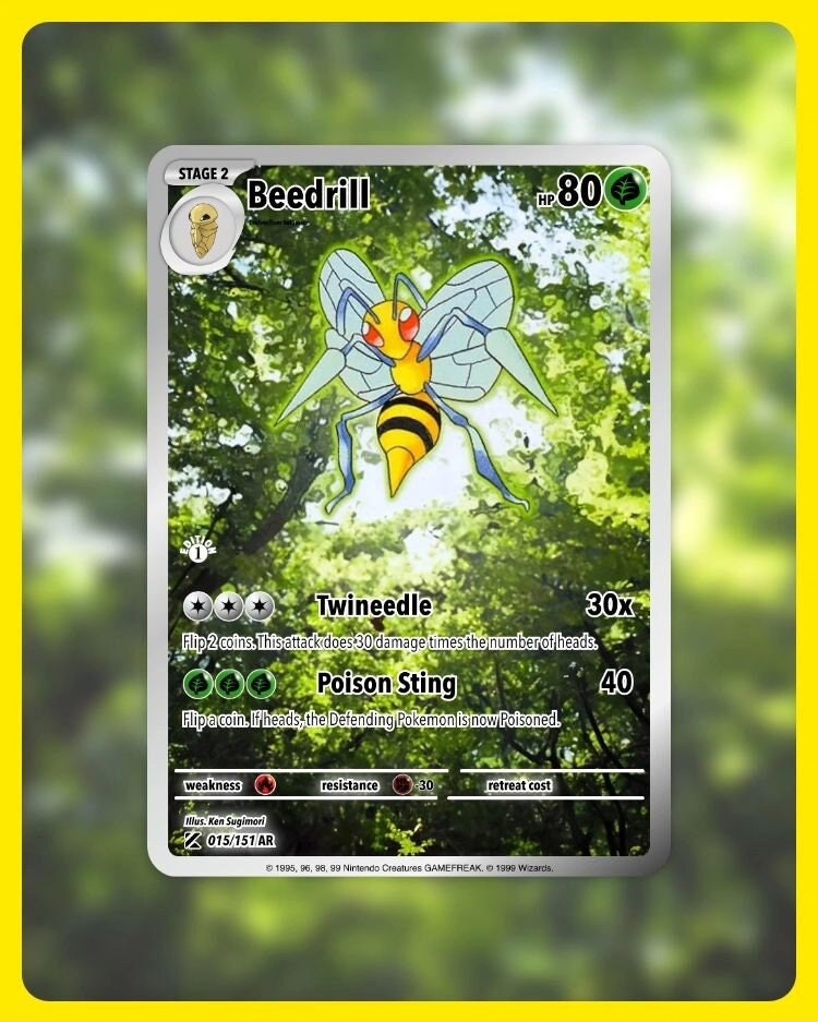 151 PokeArtica AI Artwork Custom Card - Beedrill HOLO 015/151