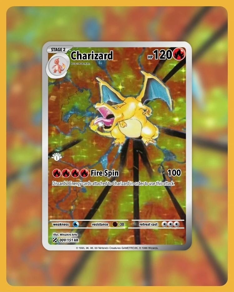 151 PokeArtica AI Artwork Custom Card - Charizard HOLO 009/151