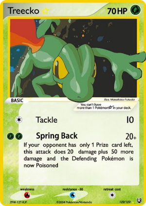 Treecko [GOLD STAR] #109 English Pokemon Team Rocket Returns