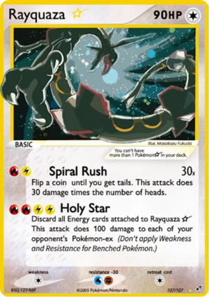 best pokemon card binder Rayquaza [GOLD STAR] #107 English Pokemon Deoxys