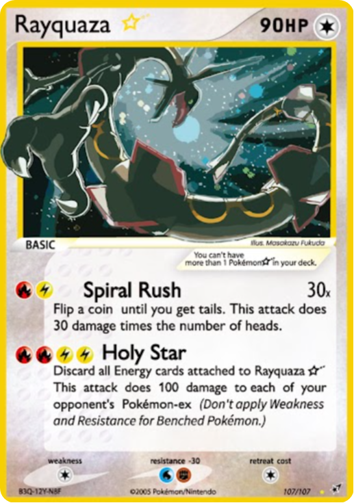 Rayquaza [GOLD STAR] #107 English Pokemon Deoxys - HOLO CUSTOM