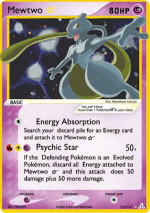 Mewtwo [GOLD STAR] #103 English Pokemon Holon Phantoms
