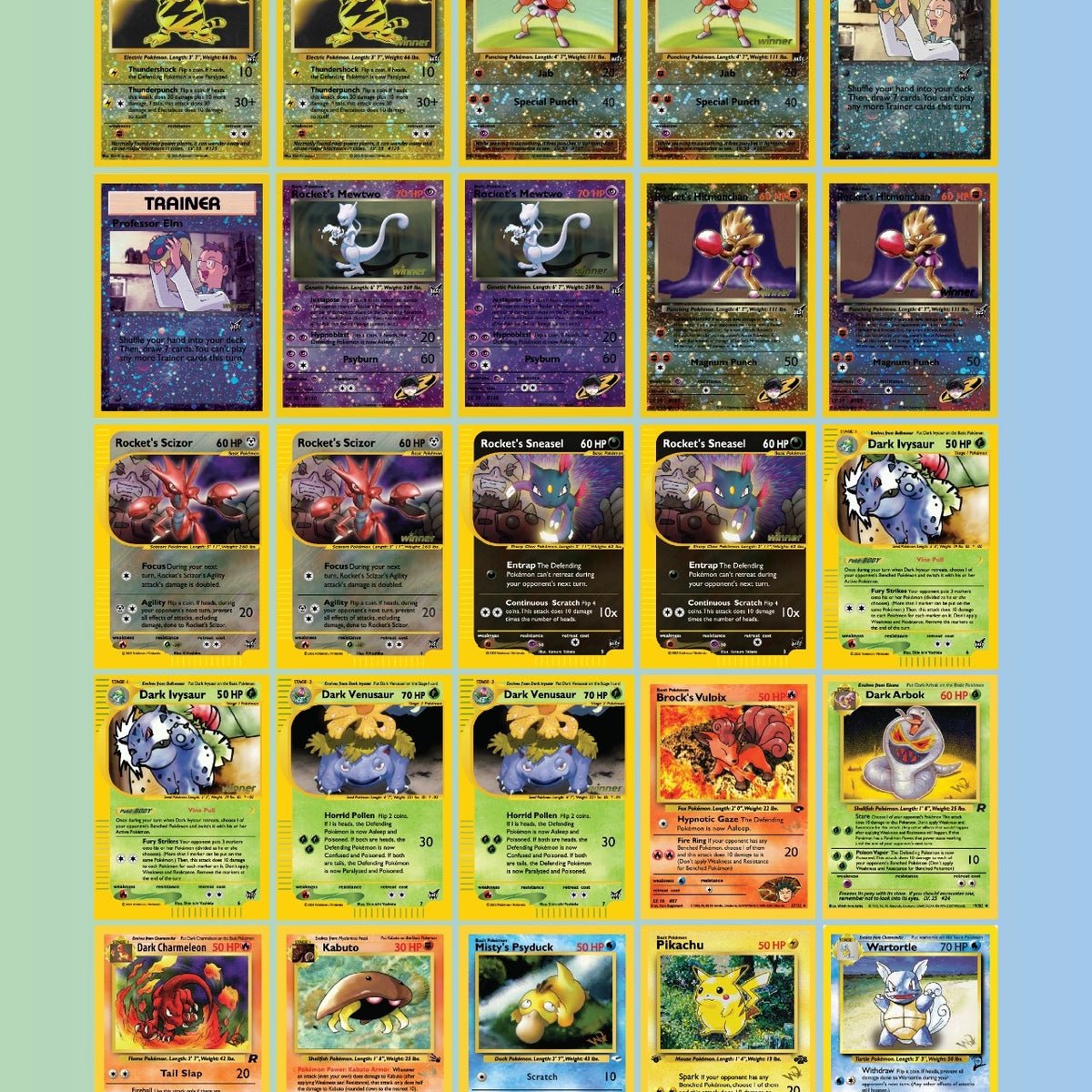 all gen 2 pokemon cards Custom Pokémon-Style Promo Card Lot — 25 Cards Best of Game (Holo) & W
