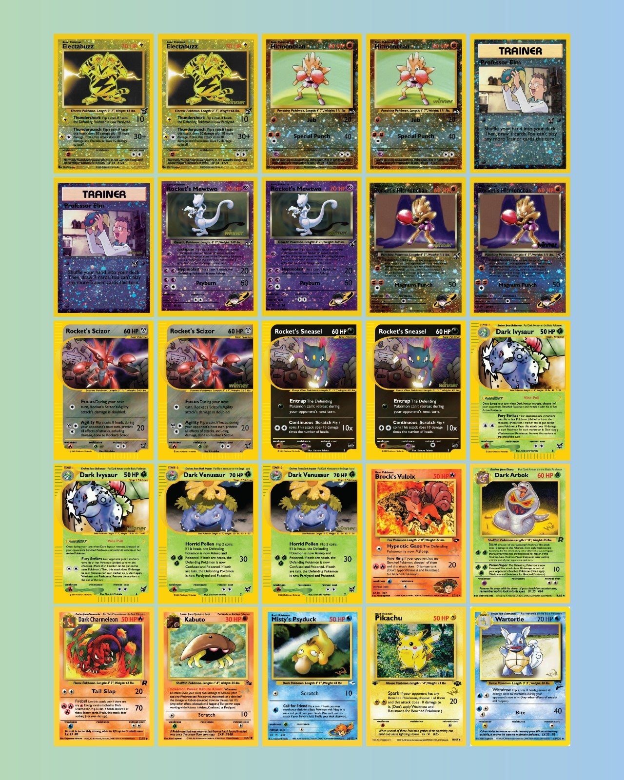 Custom Pokémon-Style Promo Card Lot — 25 Cards Best of Game (Holo) & W Promotional (Non-Holo) — Fan-Made
