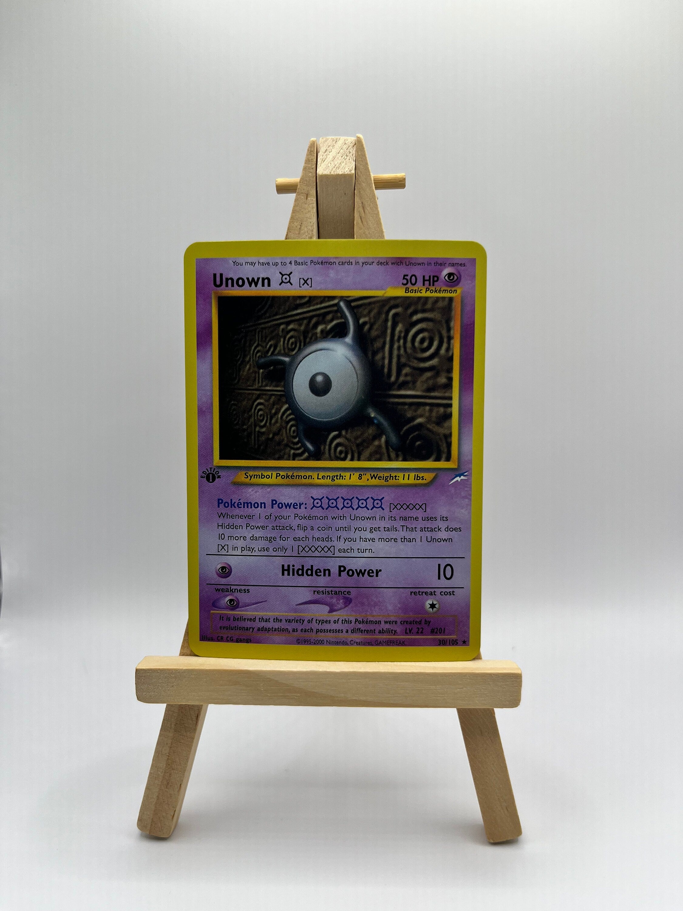 1995 unown pokemon card S - 87/105 Non-Holo Colorless Rule Unown Z Reverse - Secret