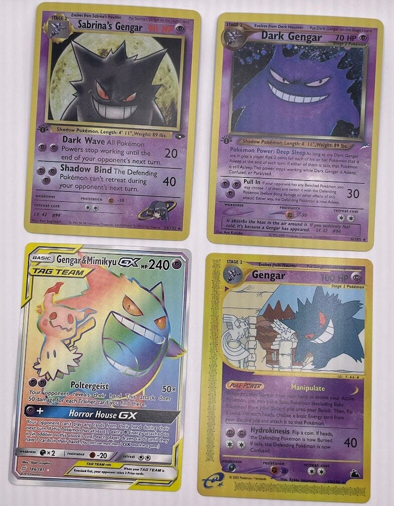 Gengar Reprint Bundle Lot of 10 - Fusion Strike, Fossil, Expedition, Skyridge, Gym Heroes, Neo Destiny and Sun & Moon