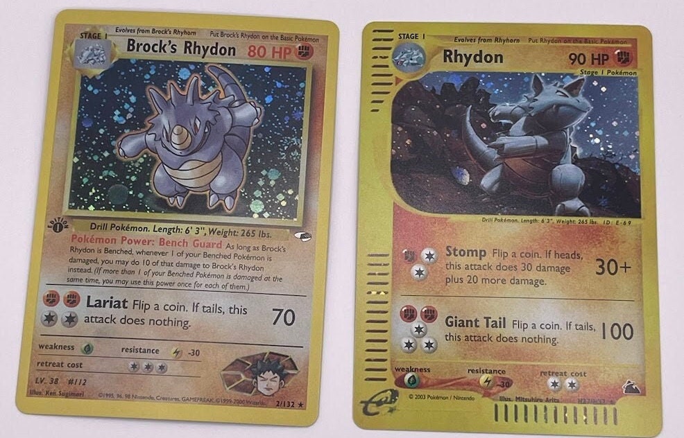 Rhydon Reprint Bundle Lot of 2 - Gym Heroes and Skyridge