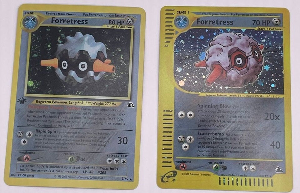 Forretress Reprint Bundle Lot of 2 - Neo Discovery and Skyridge