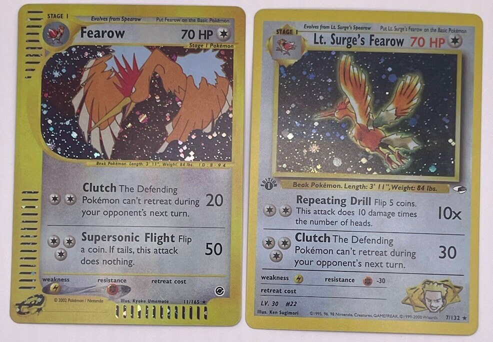 Fearow Reprint Bundle Lot of 2 - Expedition & Gym Heroes