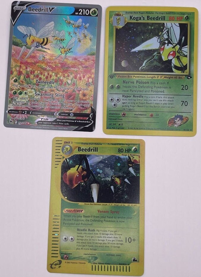 Beedrill Reprint Bundle Lot of 3 - Astral Radiance, Skyridge and Gym Challenge