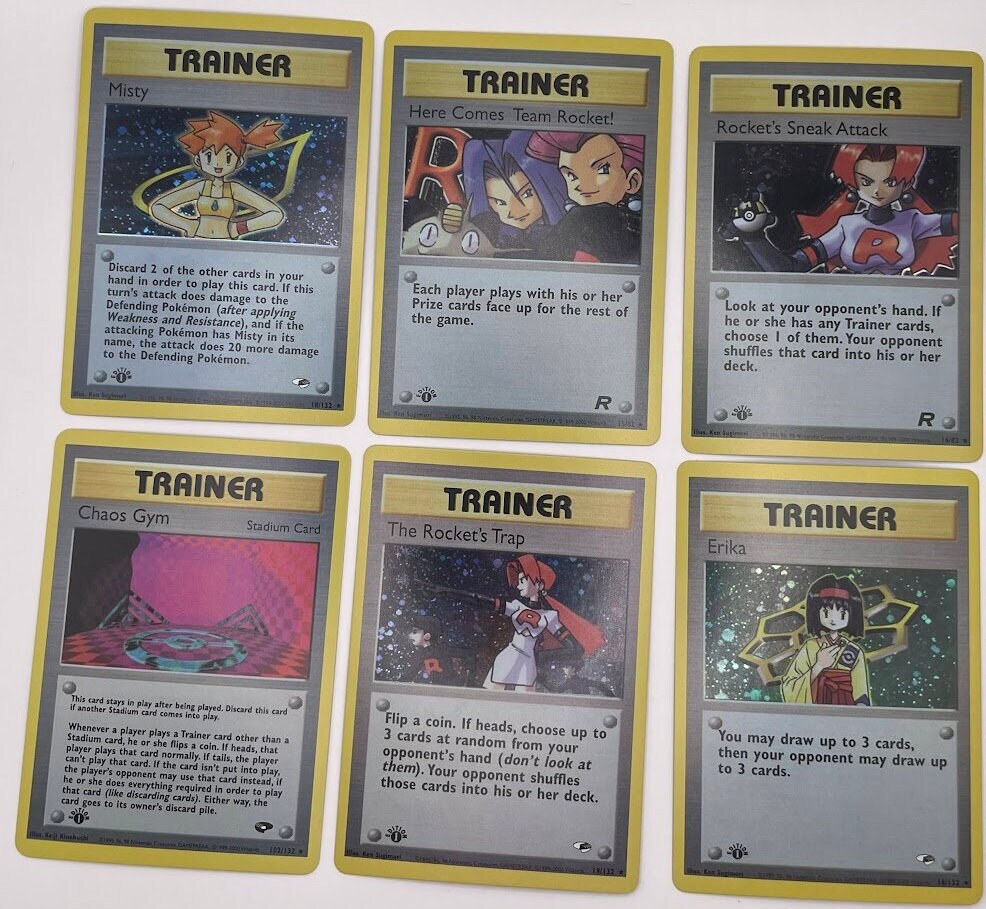 Trainers Reprint Bundle Lot of 16 - Gym Challenge, Gym Heroes, Team Rocket, Rebel Clash, Crimson Invasion, Vivid Voltage and Astral Radiance