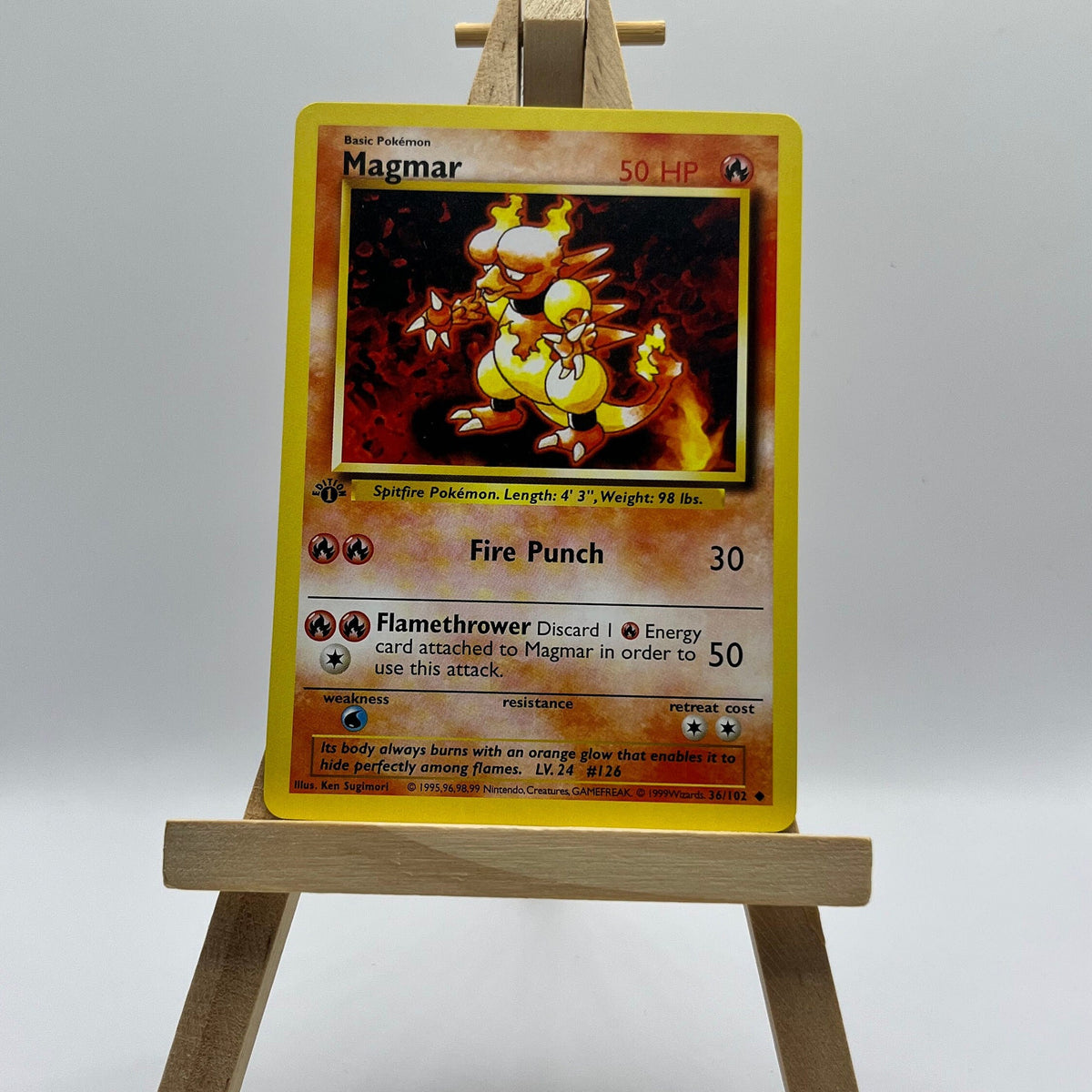 magmar 1995 pokemon card Magmar · Base Set First Edition #36(Shadowless)
