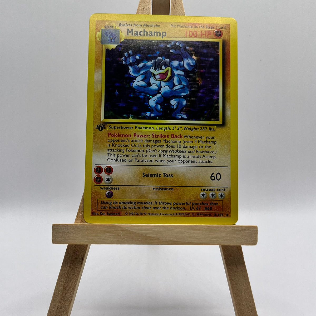 pokemon base set 1st edition holofoil card #8/102 machamp Machamp · Base Set First Edition #8 (Shadowless)