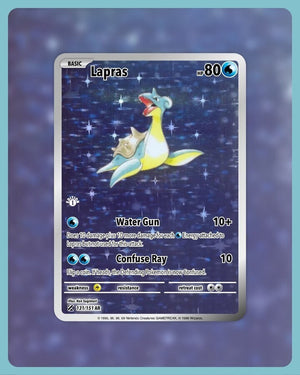holographic lapras card 151 PokeArtica AI Artwork Custom Card