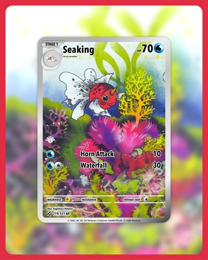 151 PokeArtica AI Artwork Custom Card - Seaking HOLO 119/151