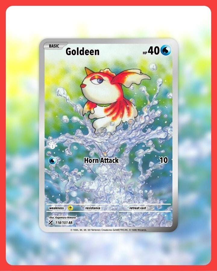151 PokeArtica AI Artwork Custom Card - Goldeen NON-HOLO 118/151