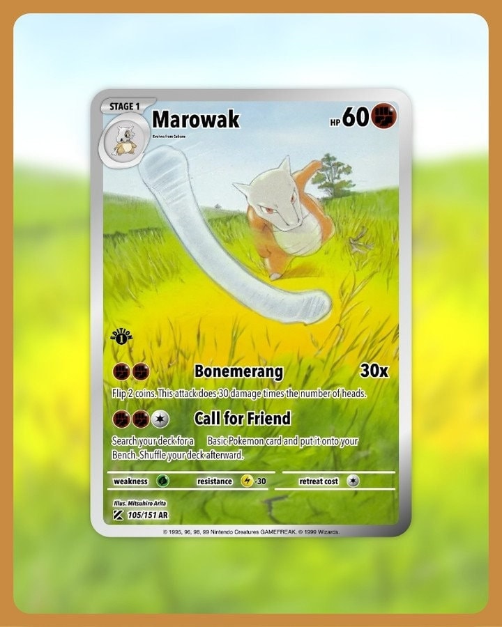 151 PokeArtica AI Artwork Custom Card - Marowak HOLO 105/151