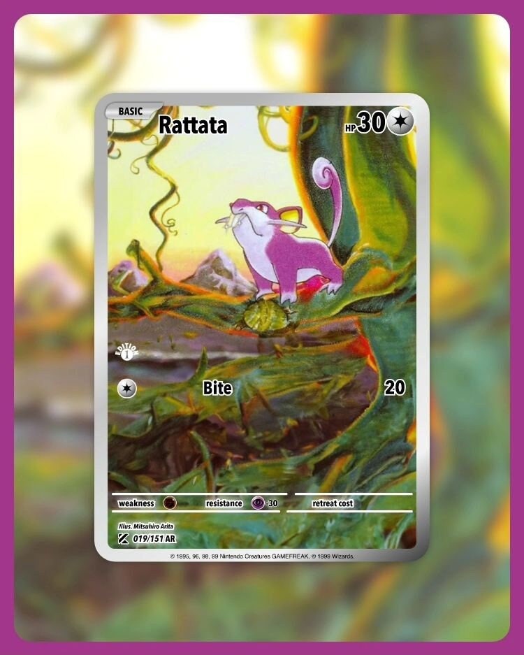 151 PokeArtica AI Artwork Custom Card - Rattata NON-HOLO 019/151