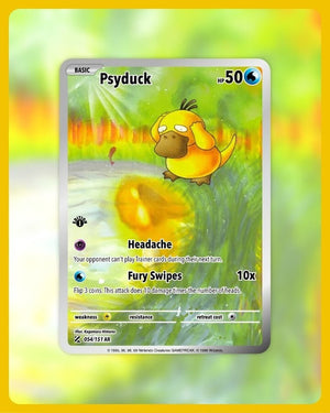psyduck pokemon card full art 151 PokeArtica AI Artwork Custom Card