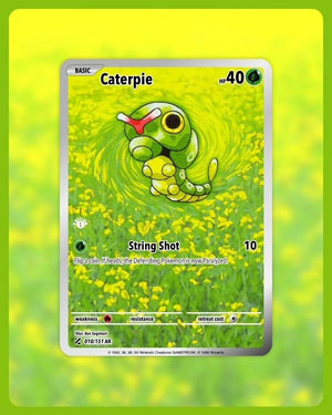 caterpie pokemon card holographic 151 PokeArtica AI Artwork Custom option:17 Grass / 50 / Shadow Wing Starter Deck booster case