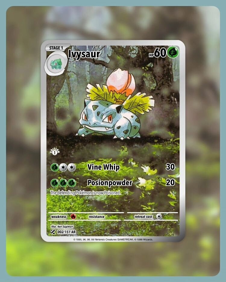 151 PokeArtica AI Artwork Custom Card - Ivysaur NON-HOLO 002/151